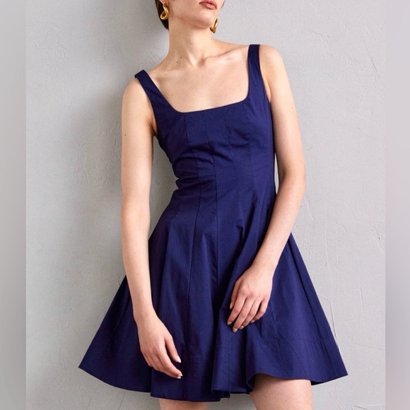 HP NWT Staud Wells Mini Dress Navy